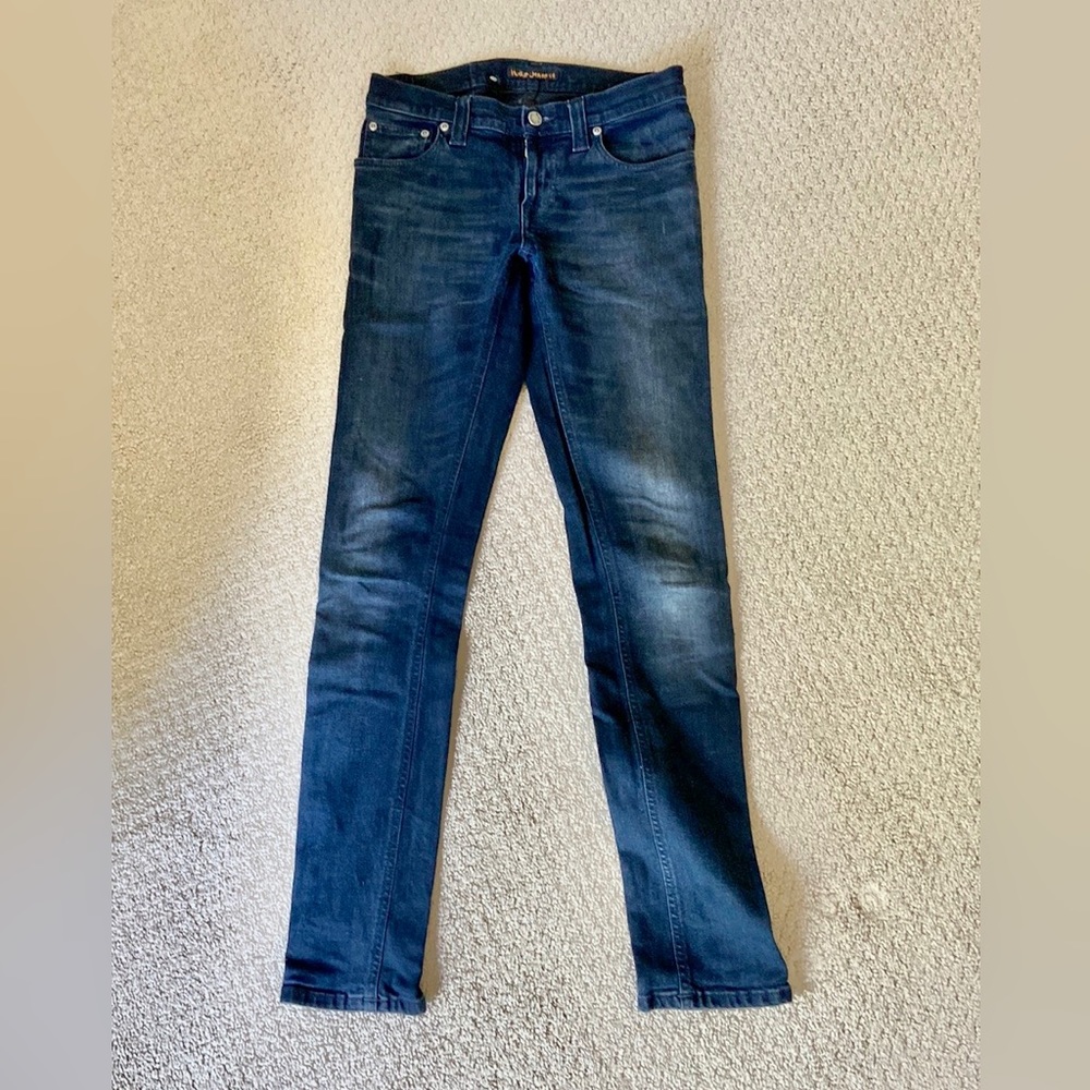 Nudie Organic Denim - size 26 Tight Long John Black